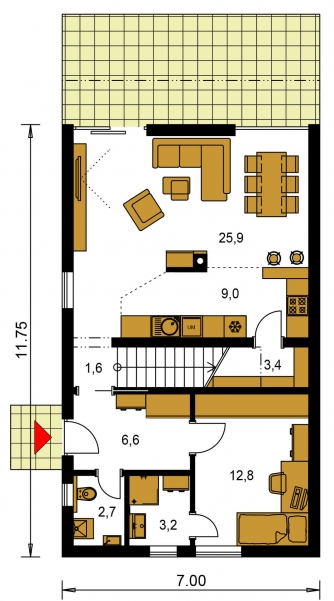 Mirror image | Floor plan of ground floor - TREND 297